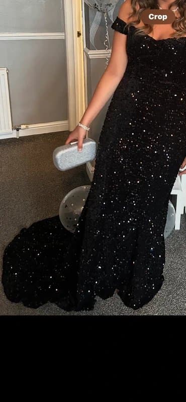 ASOS Black Sequin Fish Tail Party Dress and