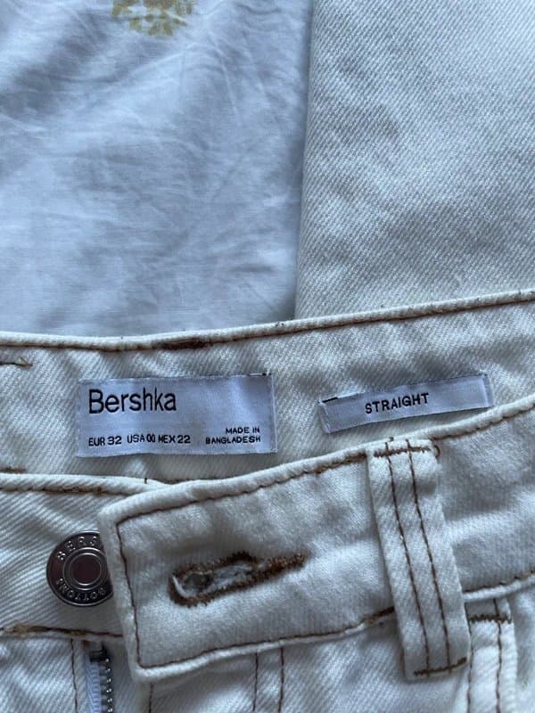 Bershka Bershka denim white/cream jeans