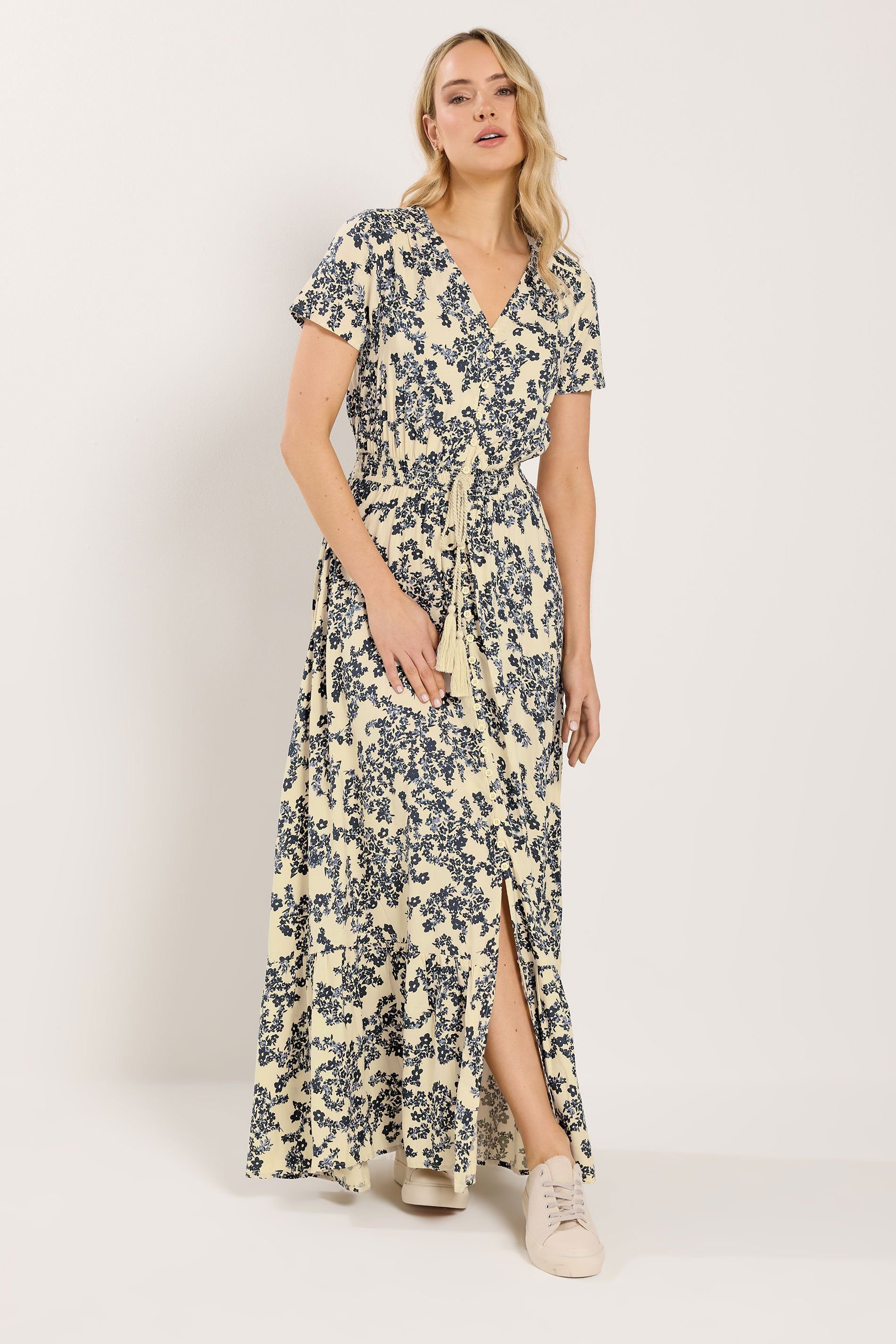 Long Tall Sally Long Tall Sally Women's Tall Ditsy Floral Button Maxi Dress in Ivory - 3