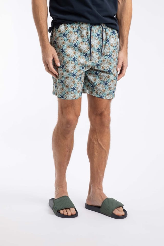 Weird Fish Weird Fish Men's Orcha Printed Swim Shorts in Aqua - 3