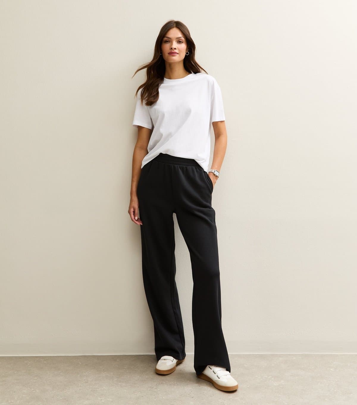 New Look Women's Tall Black Jersey Wide Leg Joggers New Look