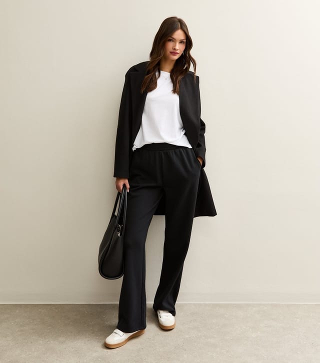 New Look Women's Tall Black Jersey Wide Leg Joggers New Look - 3