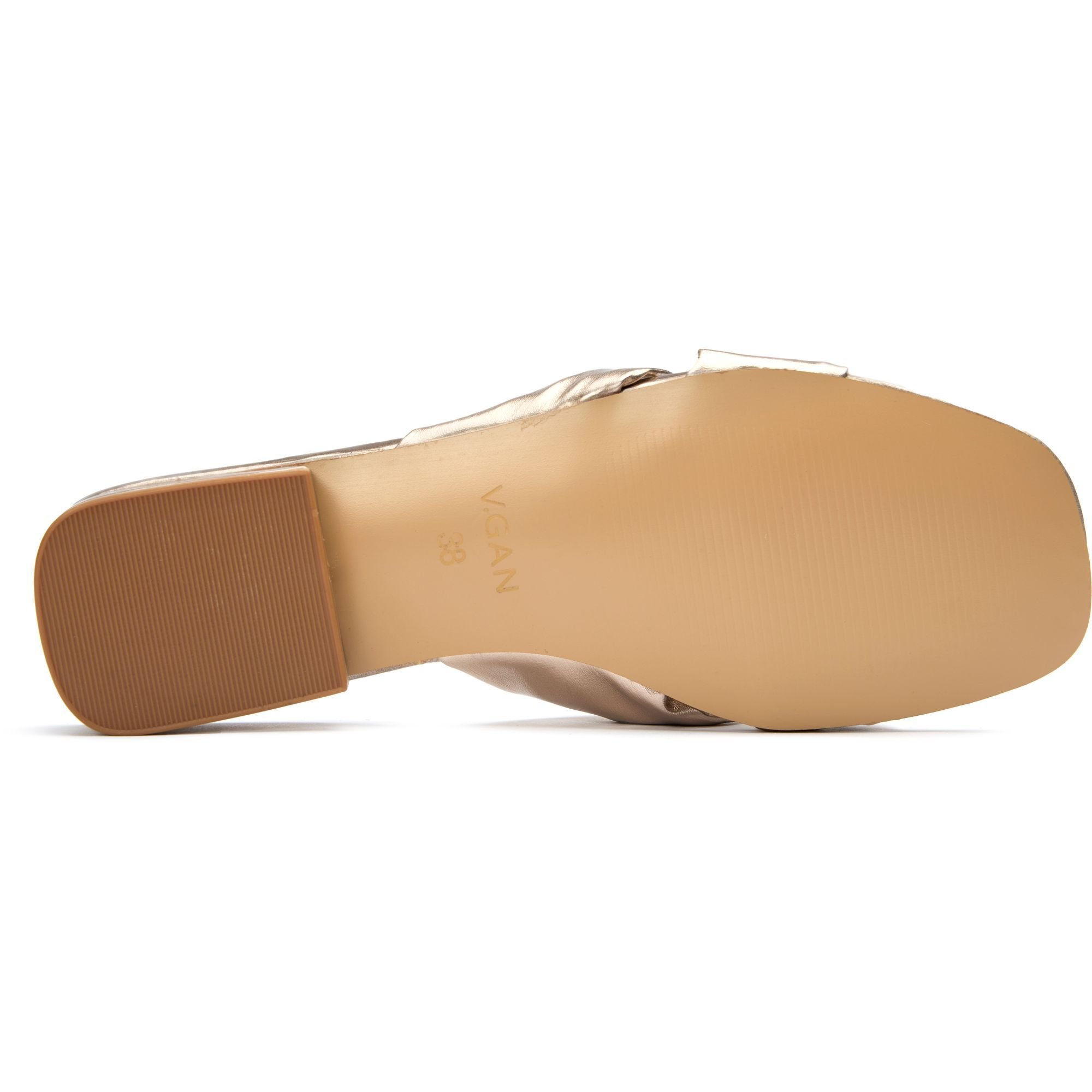 V.GAN V.GAN Women's Vegan Salsify Knot Slide Sandals in Metallics - 3