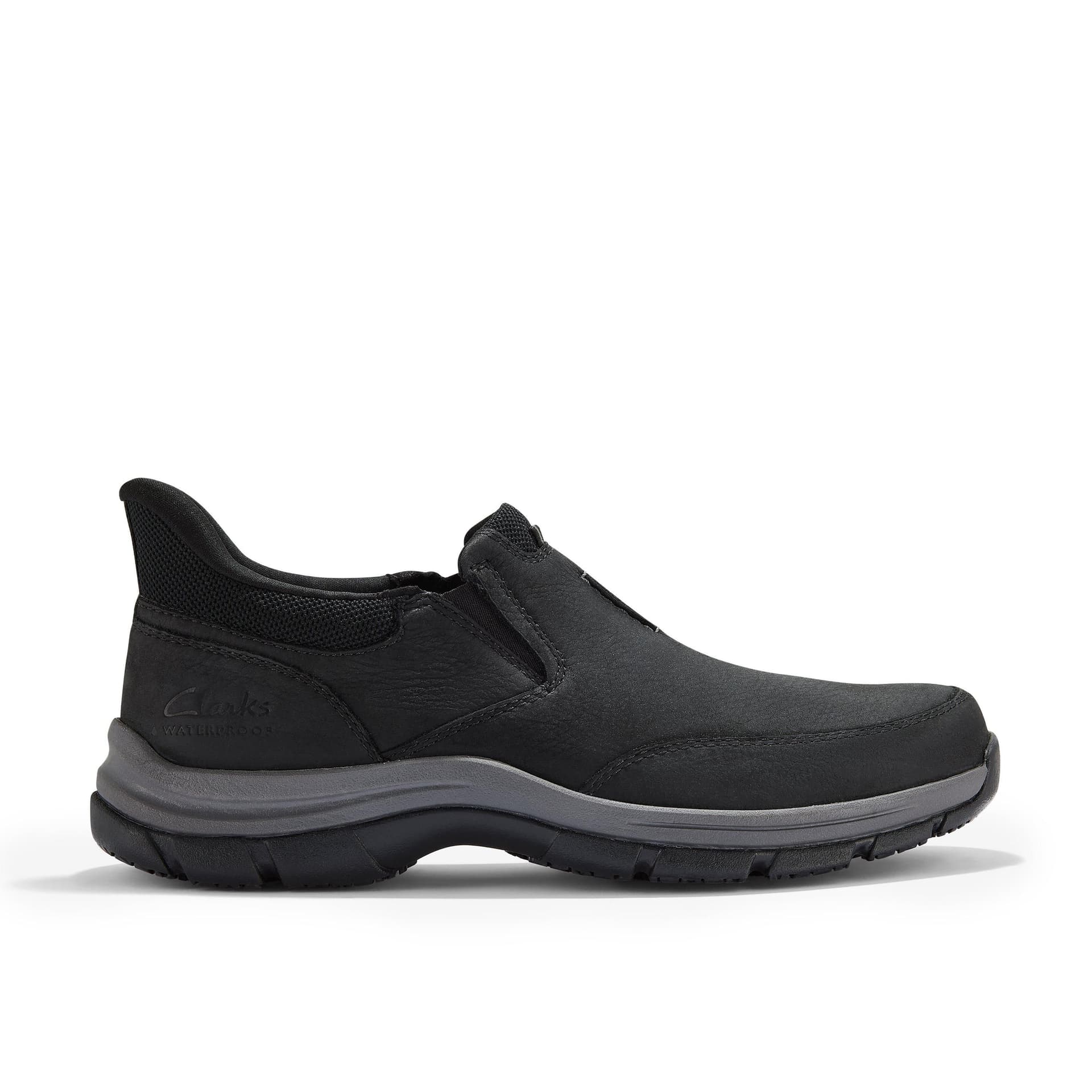 Clarks Clarks Men's Spypath Step Black Nubuck Slip Ons, Walking