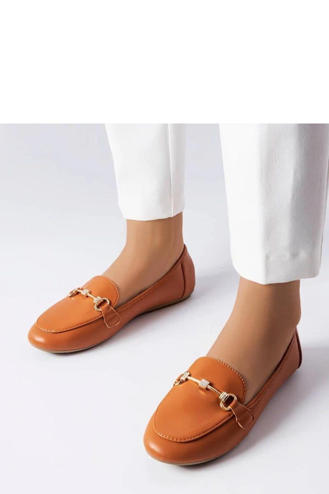 Love Lace Love Lace Women's Moccasins Slip On Decorative Flat Sole Zircon Trim Comfort Lined in Tan