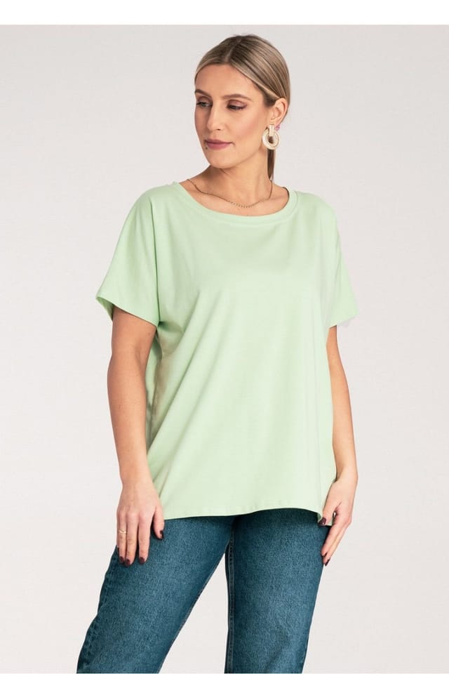Love Lace Love Lace Women's Short Sleeve Round Neck T-Shirt Style 214968 in Green - 2
