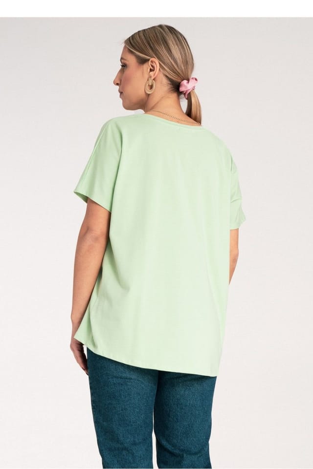 Love Lace Love Lace Women's Short Sleeve Round Neck T-Shirt Style 214968 in Green - 3