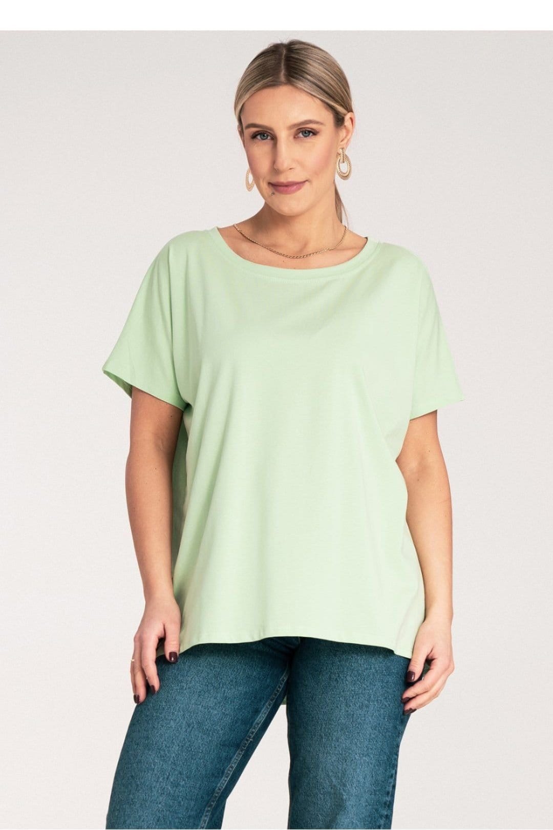 Love Lace Love Lace Women's Short Sleeve Round Neck T-Shirt Style 214968 in Green - 4