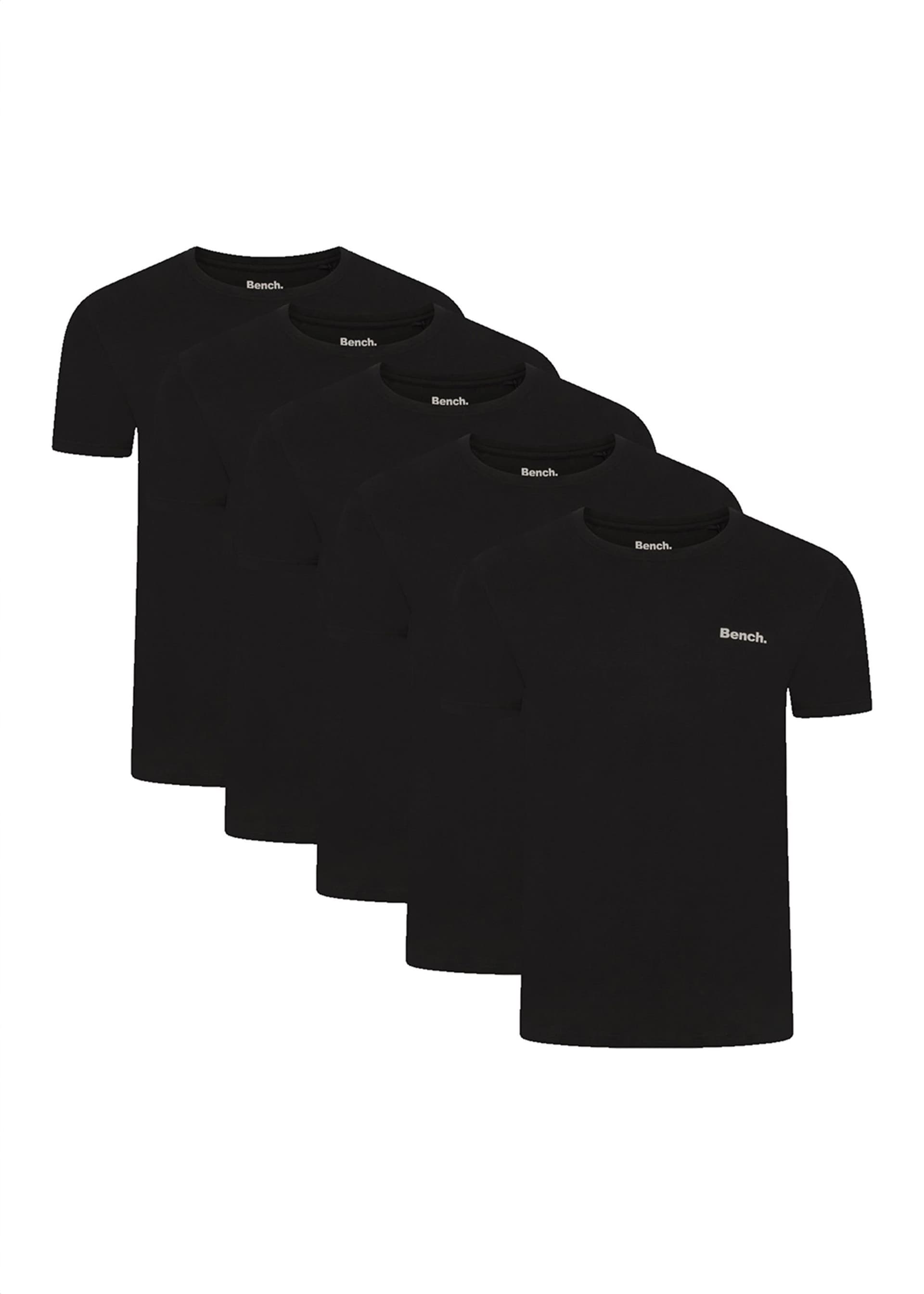 Bench Bench Men's 5 Pack 'Herman' Cotton T-Shirt in Black