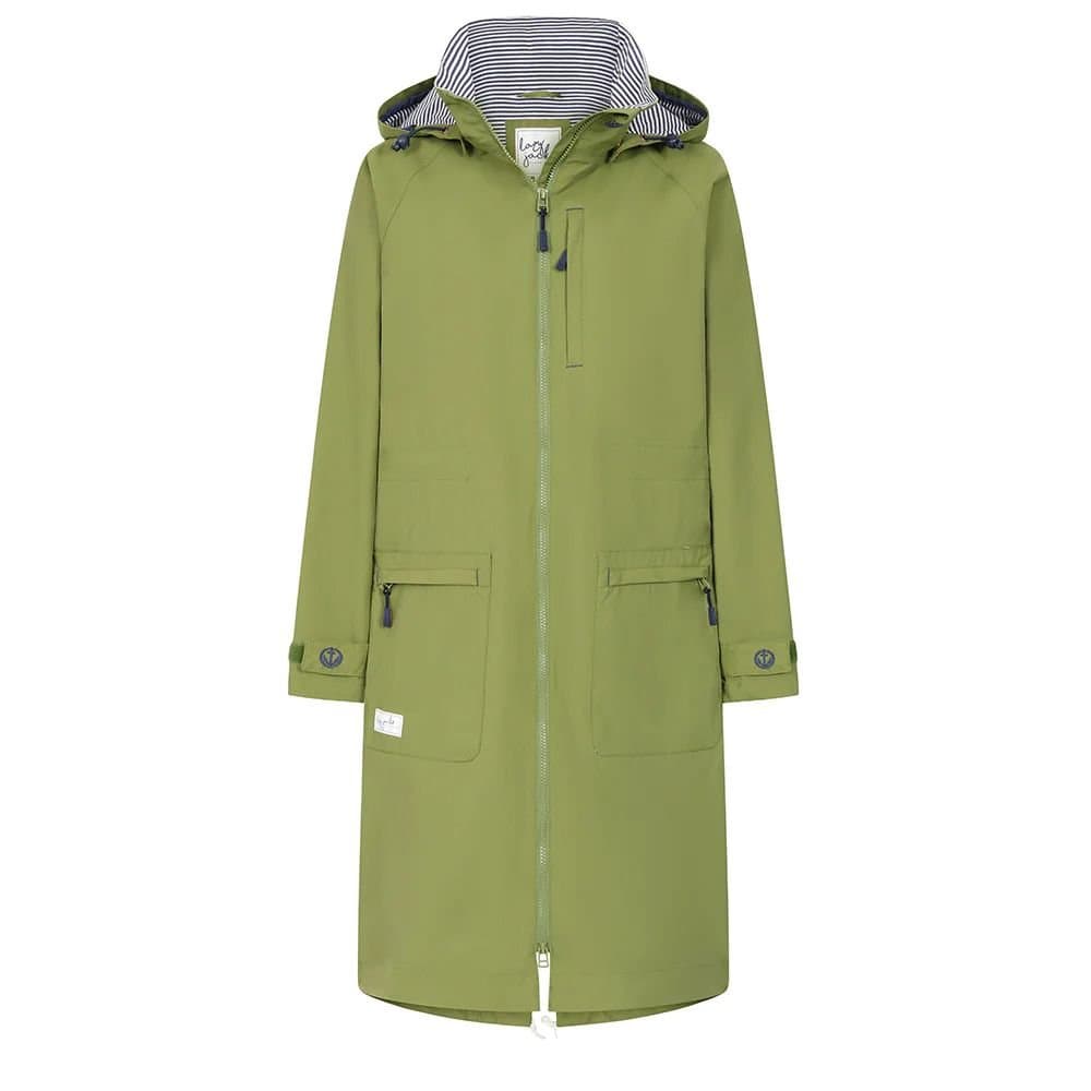 Lazy Jacks Lazy Jacks Women's Long Length Snug Fit Waterproof Jacket in Green