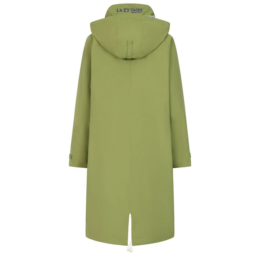 Lazy Jacks Lazy Jacks Women's Long Length Snug Fit Waterproof Jacket in Green - 2