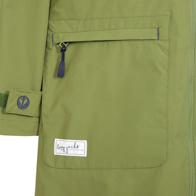 Lazy Jacks Lazy Jacks Women's Long Length Snug Fit Waterproof Jacket in Green - 3