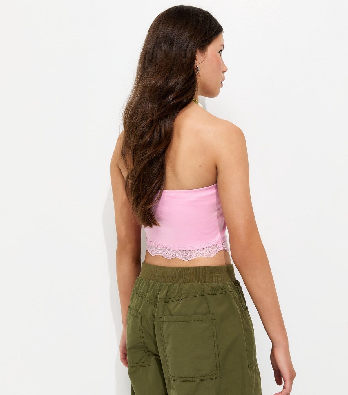 New Look Girls' Pink Lace Trim Handkerchief Hem Bandeau Top New Look - 4