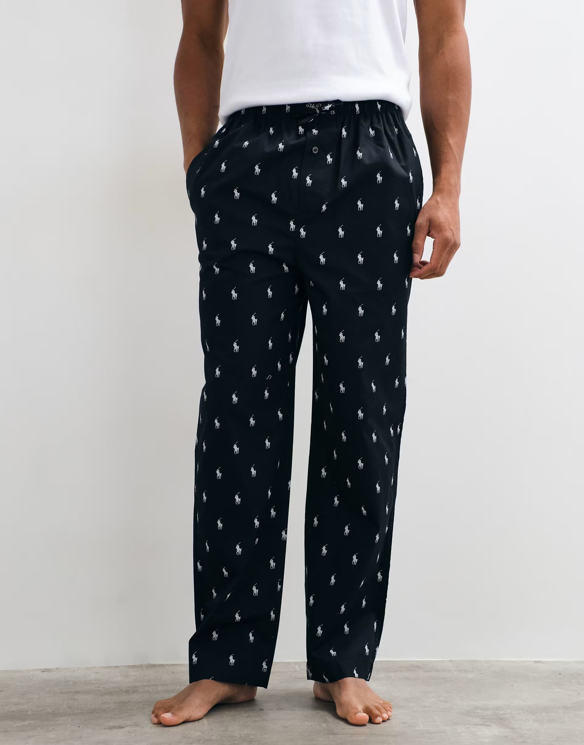 ASOS Polo Ralph Lauren lounge trousers with all over logo in black