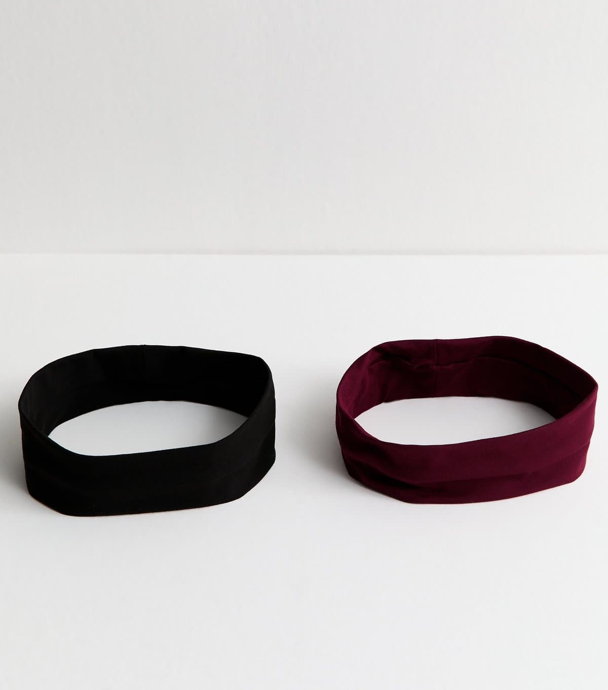 New Look Pack Of 2 Black and Burgundy Multicolour Stretch Headband New Look