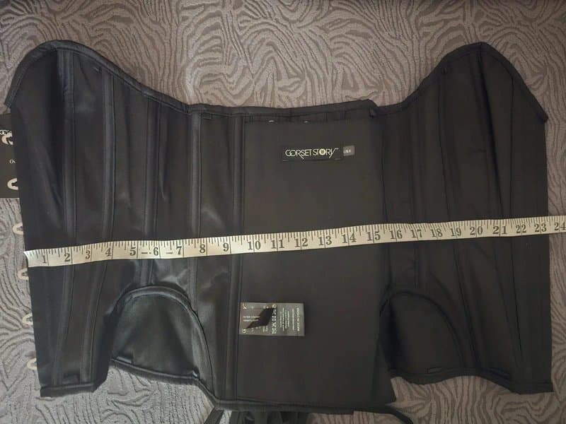 Corset Story Corset Story Black Curved Hem Hip Panels Steel Boned Overbust Corset Top Size 6 UK