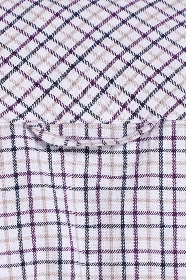 raging bull Raging Bull Men's Long Sleeve Tattershall Brushed Cotton Shirt in Purple - 3