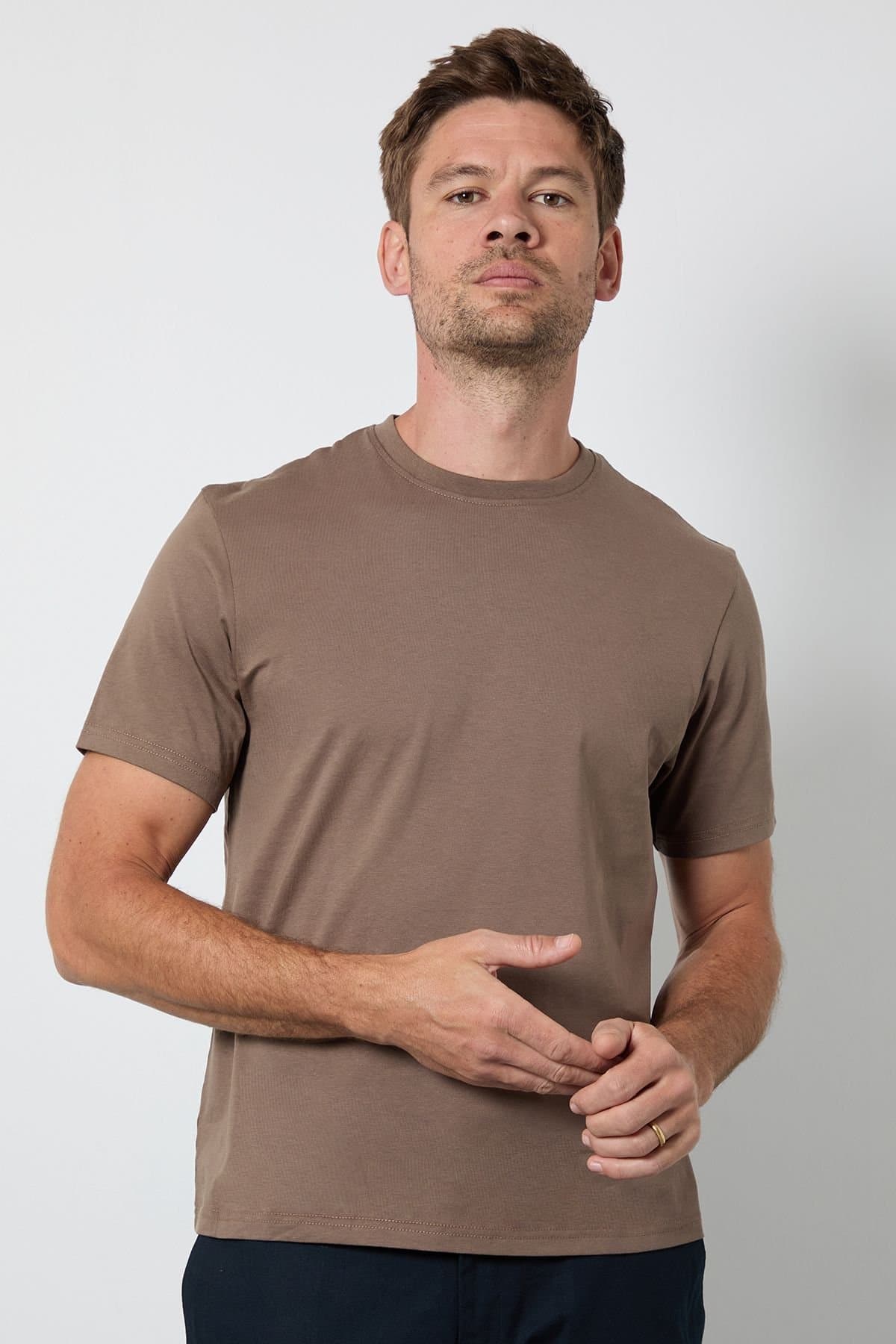 Burton Burton Men's Taupe Crew Neck T-shirt