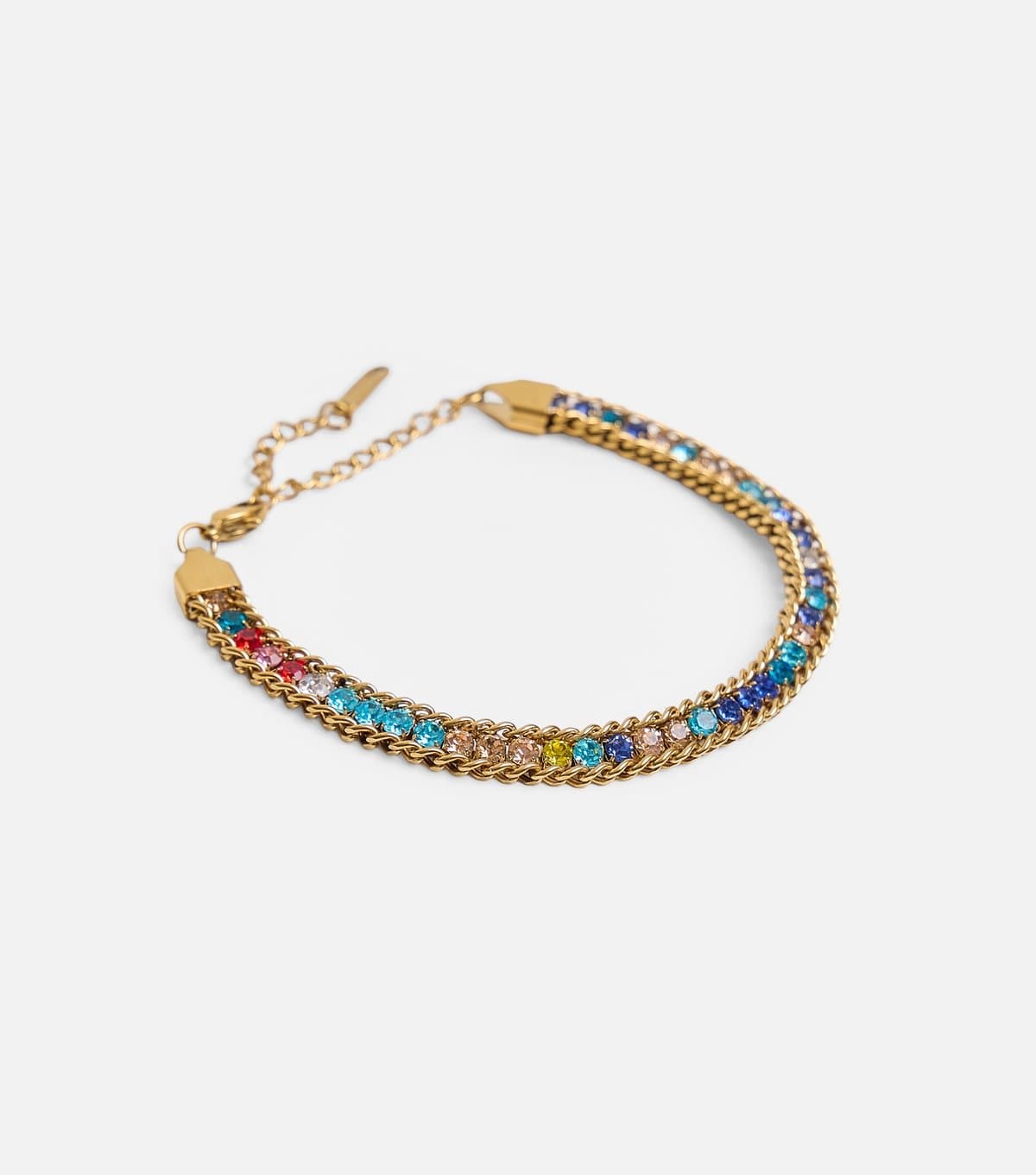 Public Desire Gold Tone Multicoloured Diamanté Bracelet Public Desire New Look