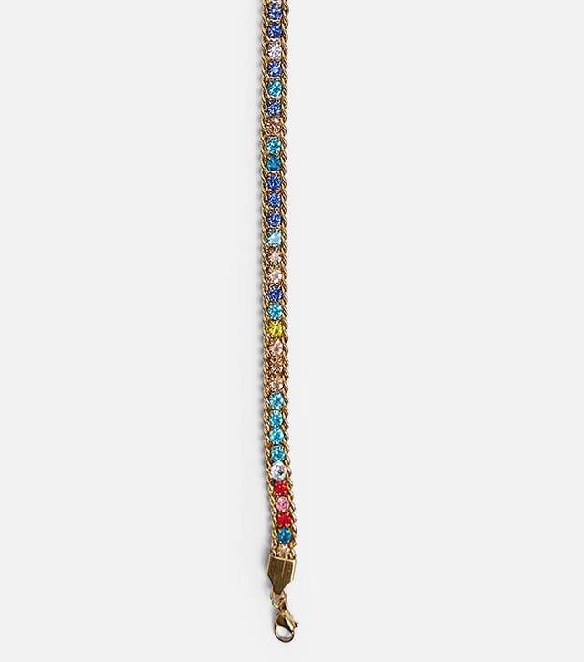 Public Desire Gold Tone Multicoloured Diamanté Bracelet Public Desire New Look - 3