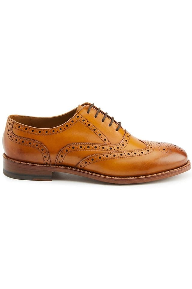 Jones Bootmaker Jones Bootmaker Men's Braxton Leather Brogues in Tan - 2