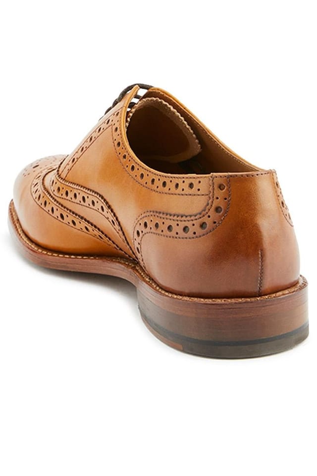 Jones Bootmaker Jones Bootmaker Men's Braxton Leather Brogues in Tan - 3