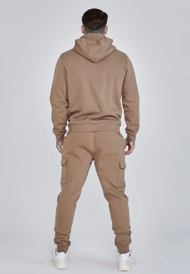 SikSilk SikSilk Men's Essentials Full Zip Hoodie in Brown - 3