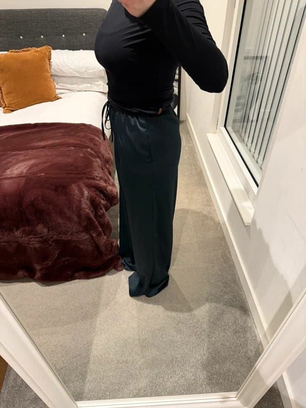 ASOS Forest green satin trousers