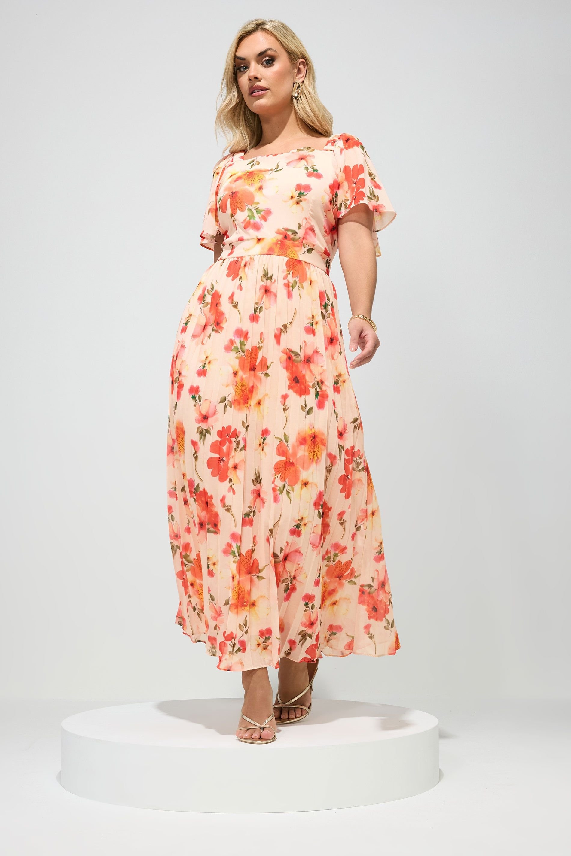 Yours Yours Women's Floral Maxi Dress in Peach - 4