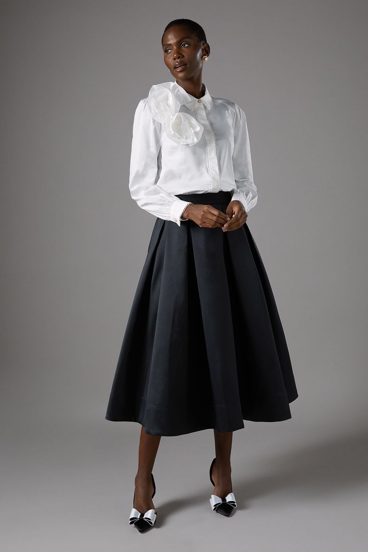Coast Coast Women's Twill Full Volume Skirt in Black - 1