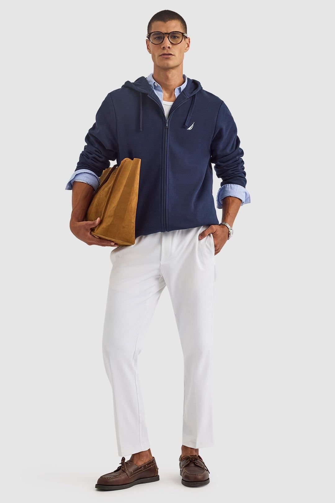 Nautica Nautica Men's Makani FZ Hoodie in Dark Navy