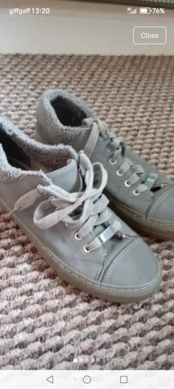 Next Next Size 5 fur trim flat pump shoes lace up comfortable trainers