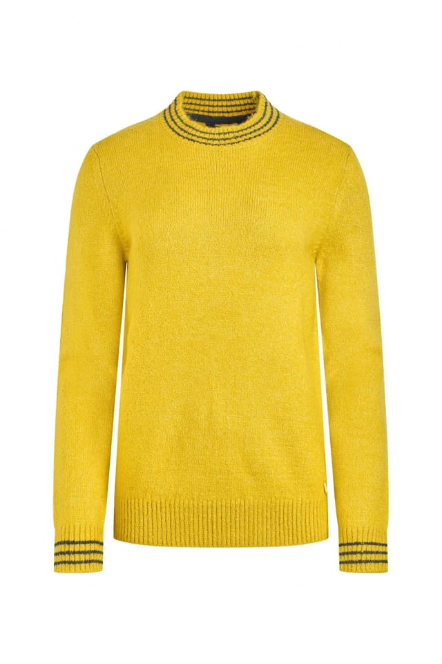 Weird Fish Weird Fish Women's Dawkins Tipped Jumper in Bright Yellow - 2