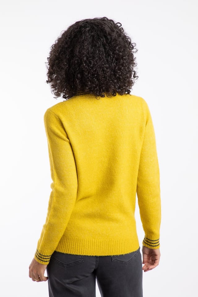 Weird Fish Weird Fish Women's Dawkins Tipped Jumper in Bright Yellow - 3