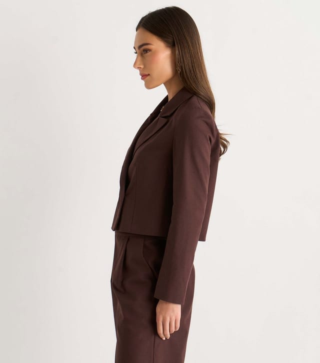 Gini London Women's Dark Brown Double Breasted Jacket Gini London New Look - 3