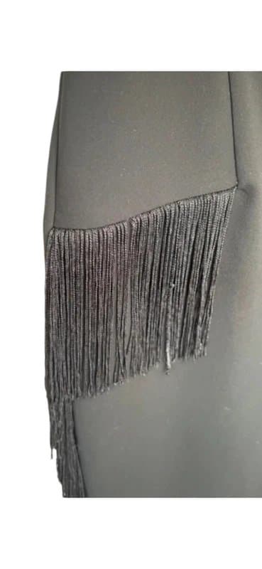 Zara Zara Woman Black Tassel Trousers Size M (UK 8–10) High Waist Statement