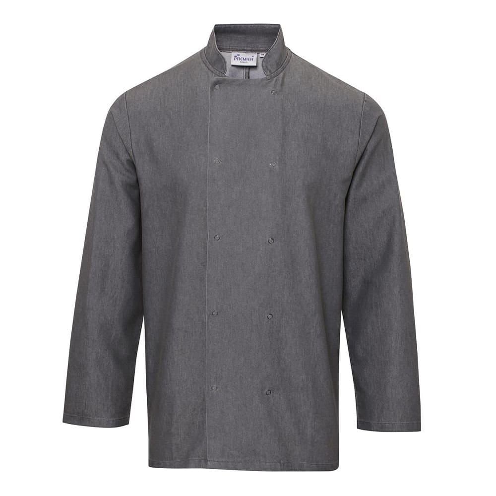 Premium Premium Men's Denim Chef Jacket in Grey