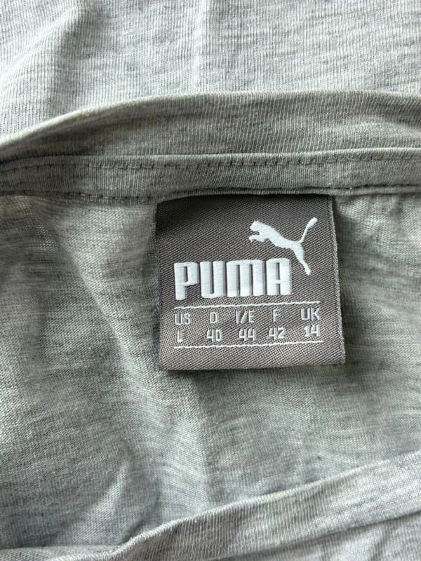 Puma PUMA Grey Marl Graphic Logo T-Shirt - Size UK 14