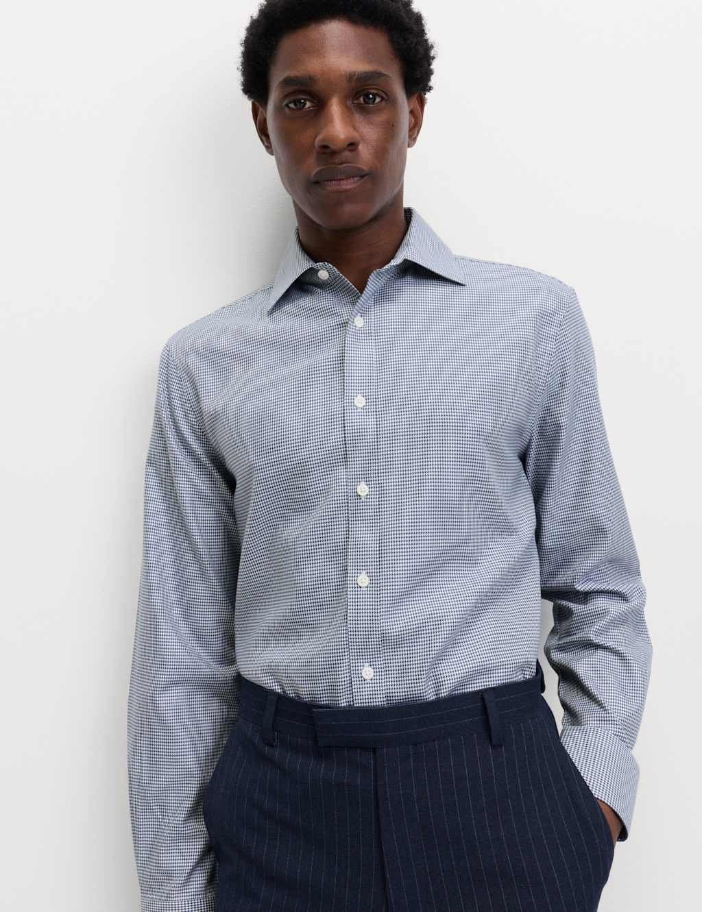 Marks & Spencer M&S Slim Fit Ultimate Non-Iron Cotton Shirt Dark Ink
