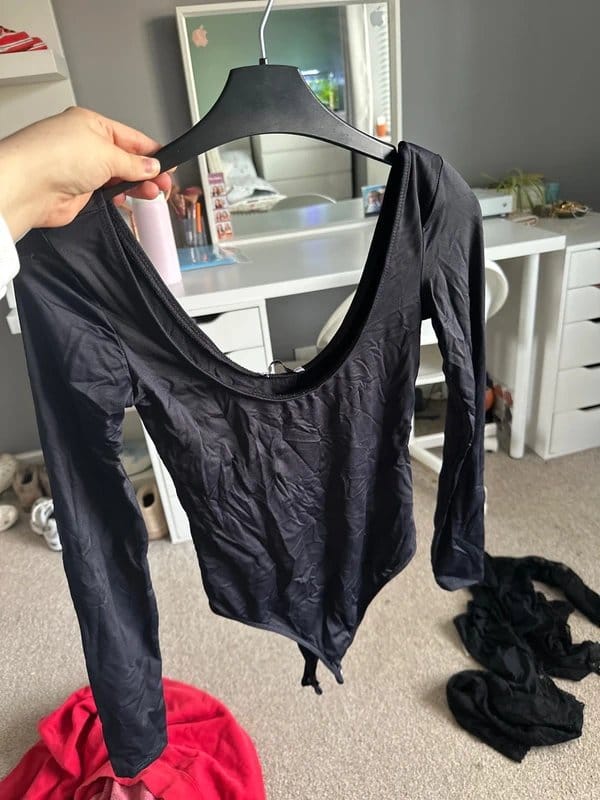 Bershka Black Silk Bodysuit