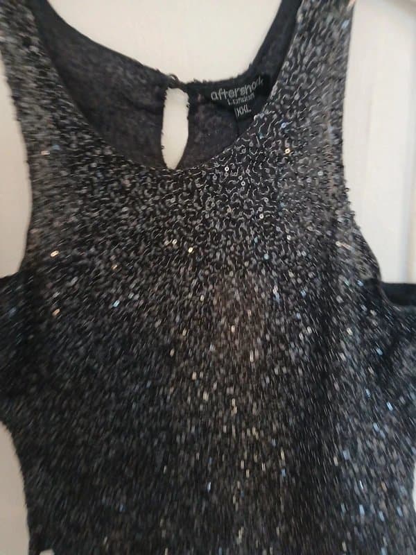 Aftershock Aftershock silver sequin 80s vintage top fits 16 to 18