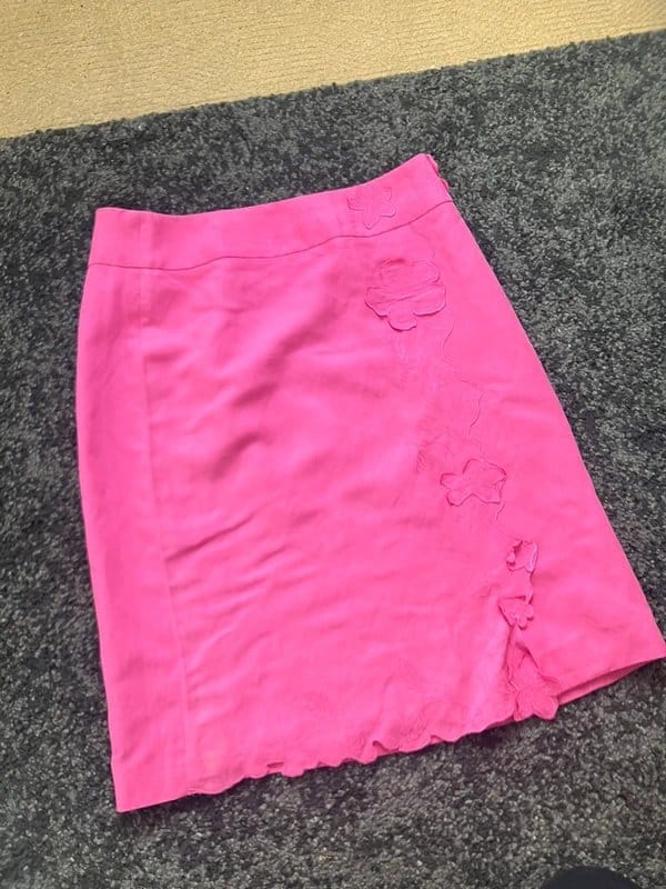 Precis Pink Embroidered Midi Skirt