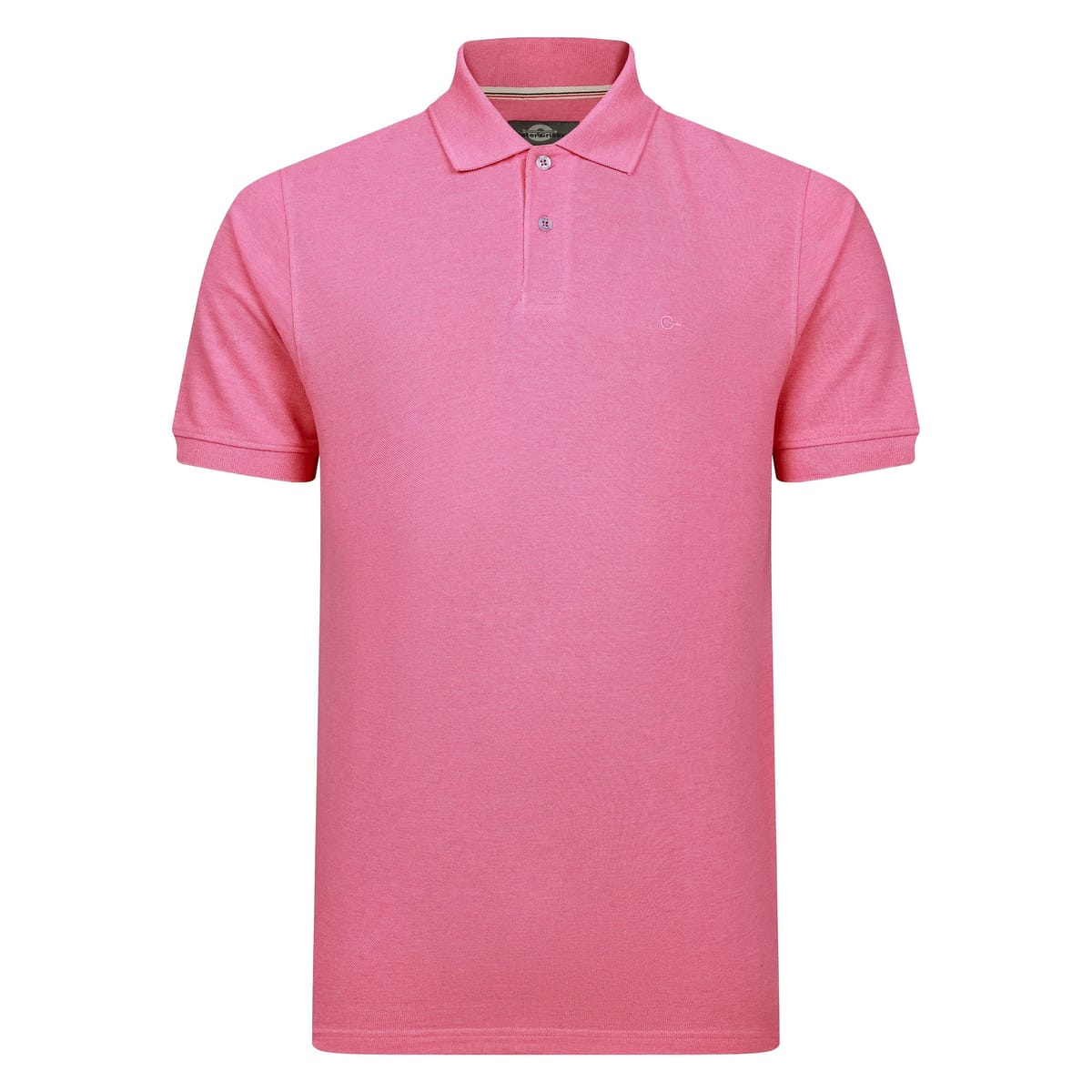 Peter Gribby Peter Gribby Men's Mens Short Sleeve Melange Pique Polo in Pink - 1