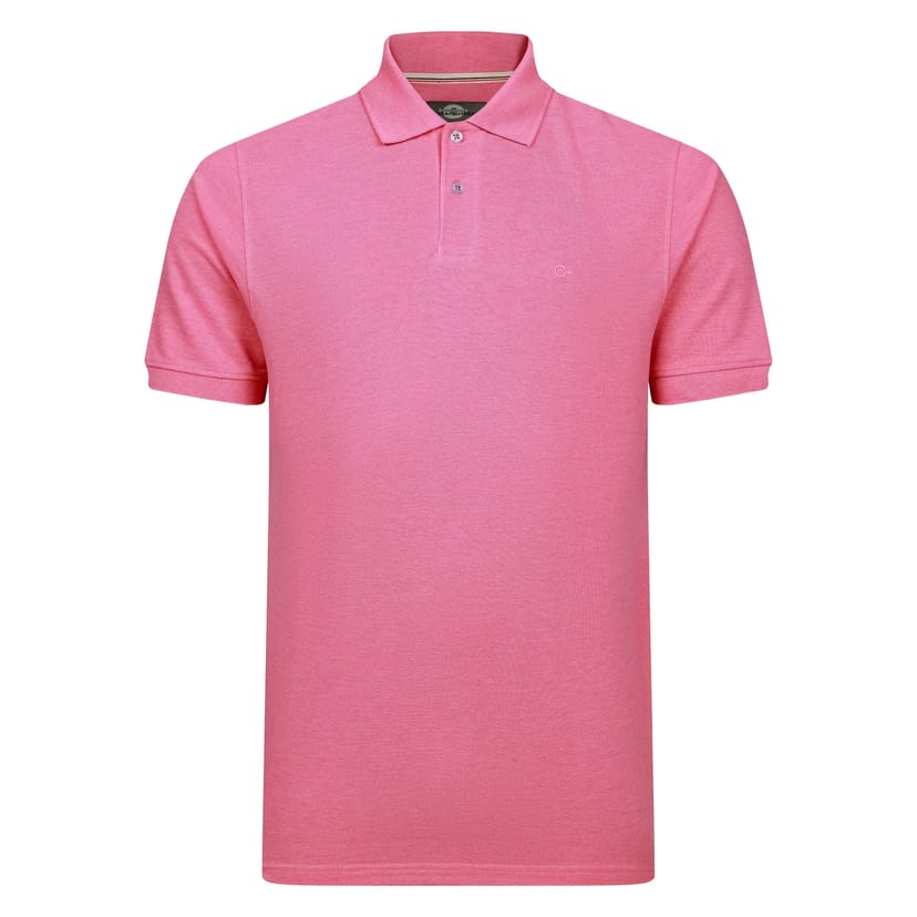 Peter Gribby Peter Gribby Men's Mens Short Sleeve Melange Pique Polo in Pink - 1