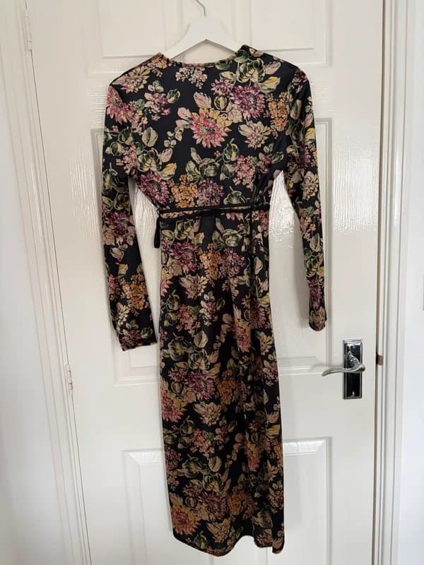 Topshop Topshop Velvet Floral Wrap Dress