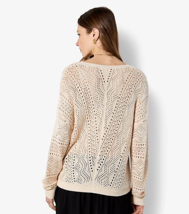 Apricot Women's Stone Chevron Open Knit Cardigan Apricot New Look - 3