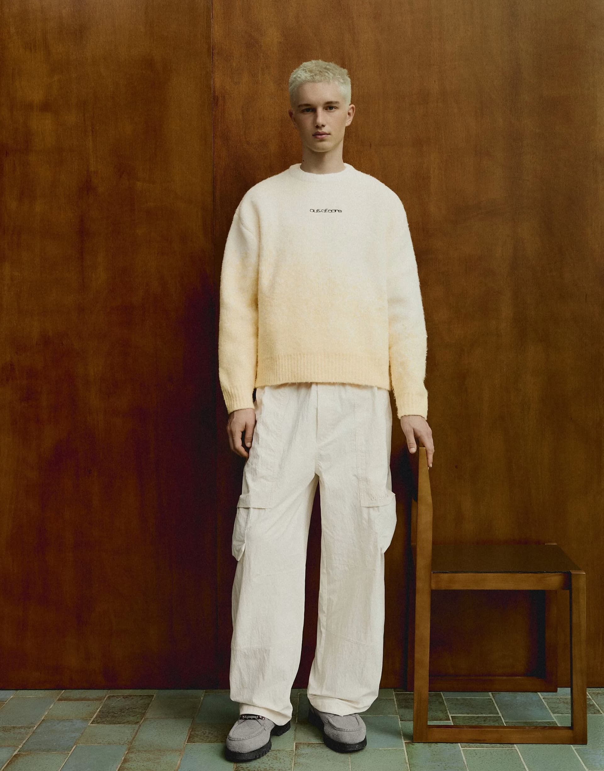 ASOS Bershka Out of core cargo trousers in white