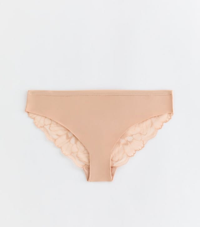 New Look Women's Tan No Vpl Lace Back Brazilian Briefs New Look - 2