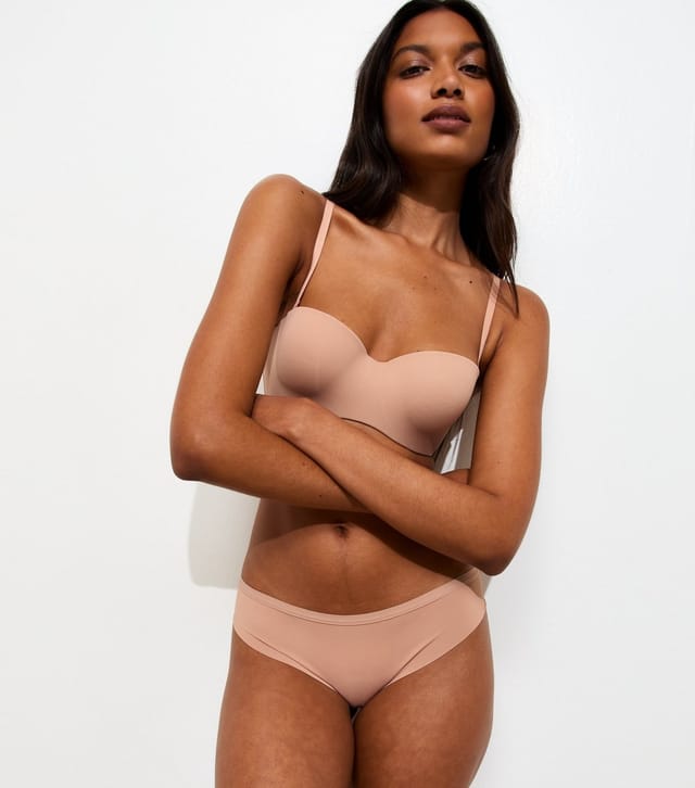 New Look Women's Tan No Vpl Lace Back Brazilian Briefs New Look - 3