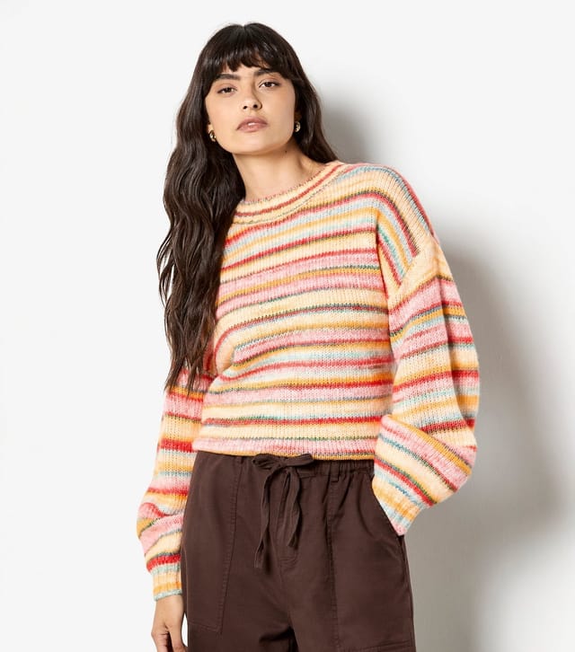 Apricot Women's Multicolour Striped Jumper Apricot New Look - 2